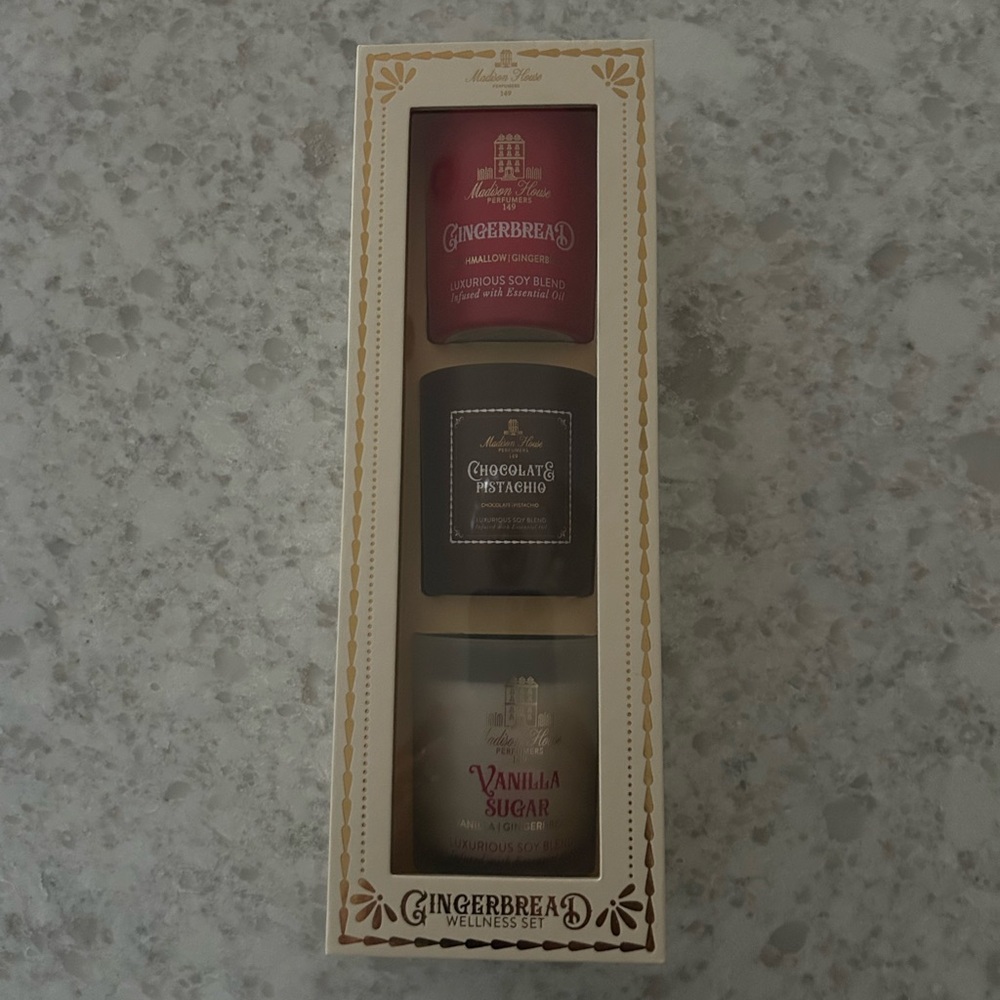 “New” Enchante Gingerbread Wellness Candle Trio (3.5 oz each)